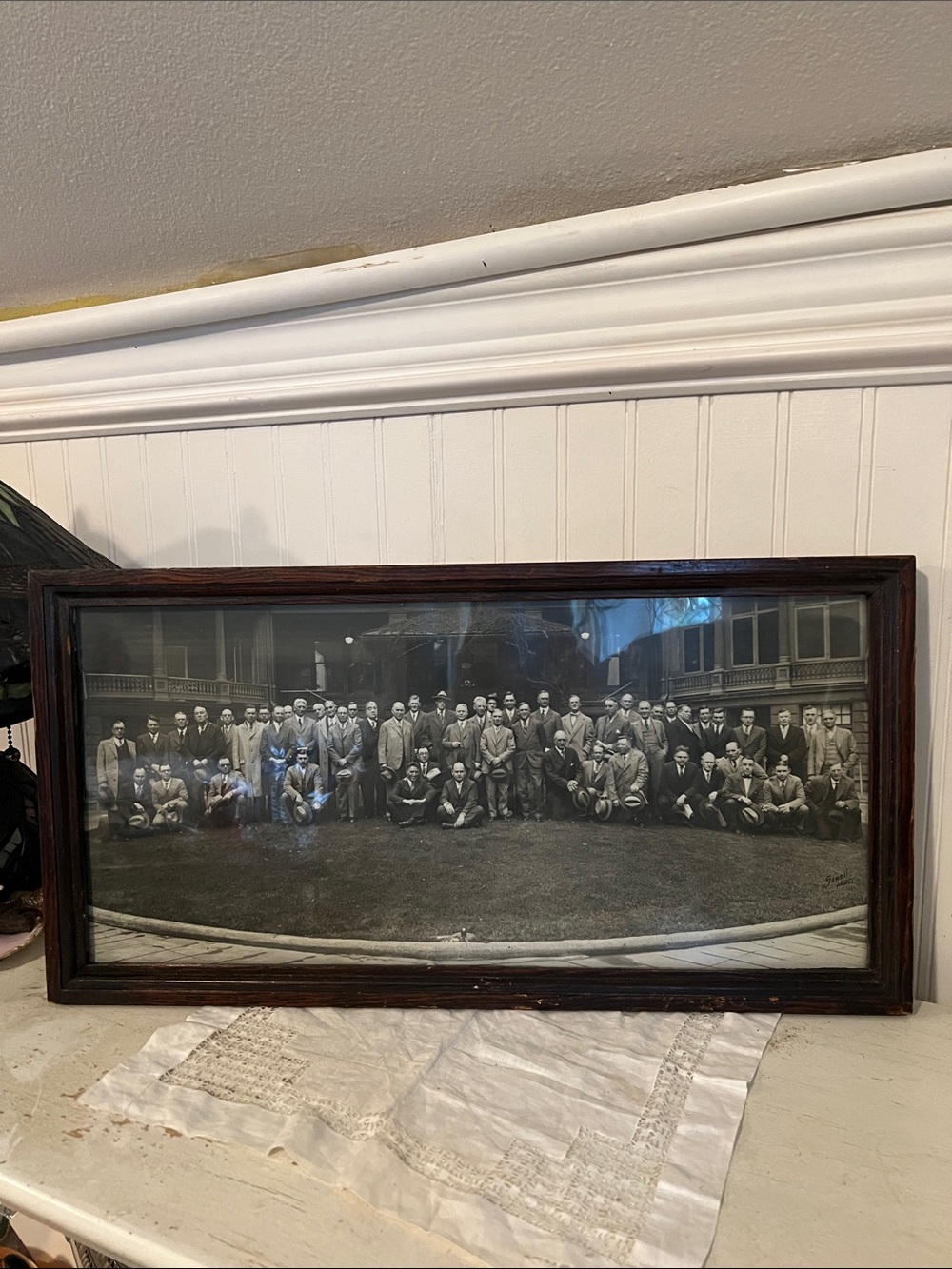 Antique framed yard long print Panoramic photo Sowell Photo 21.5” x 11.25”
